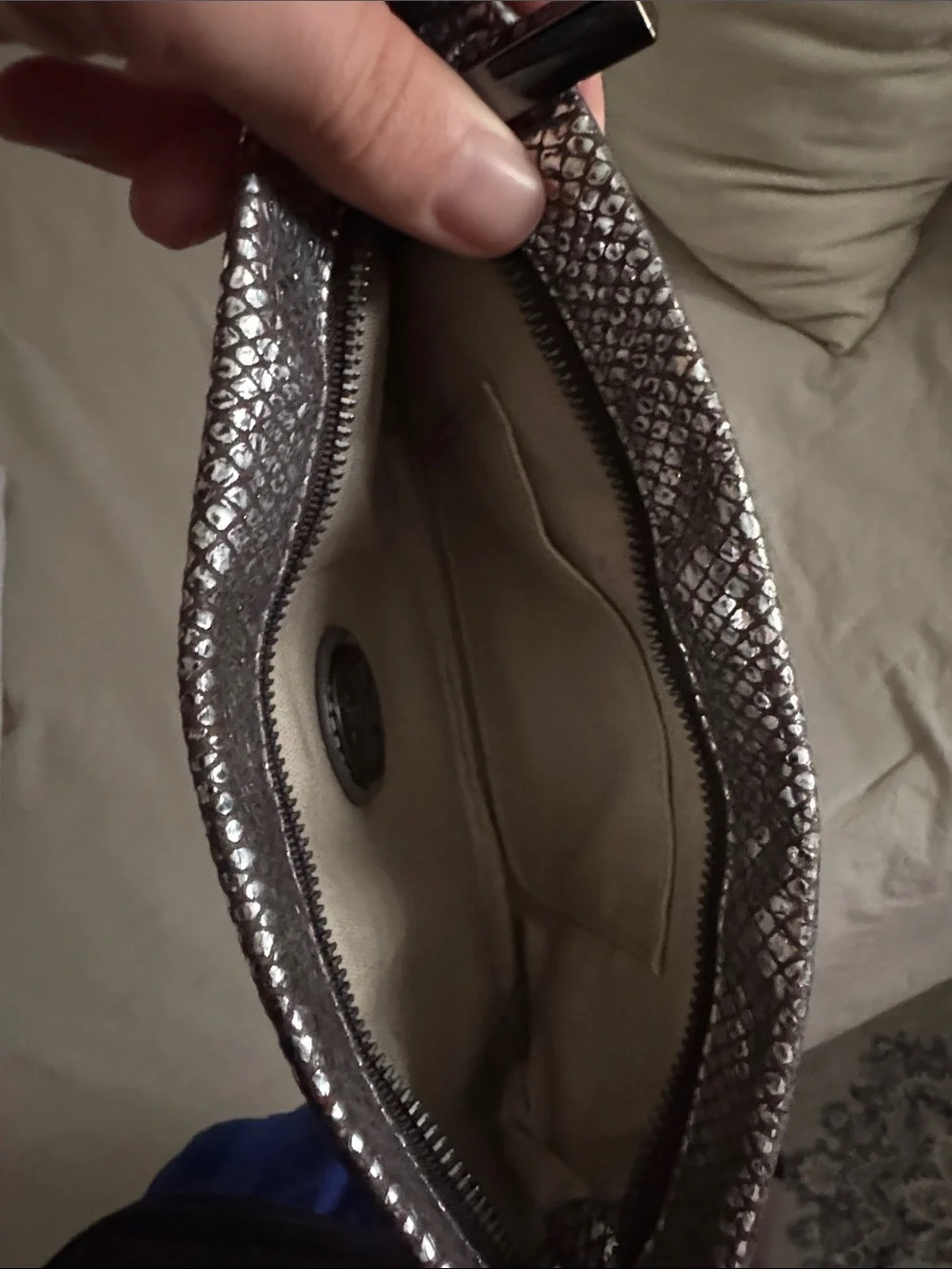 Metallic Silver Tory Burch Clutch Wallet for Women